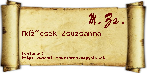 Mácsek Zsuzsanna névjegykártya